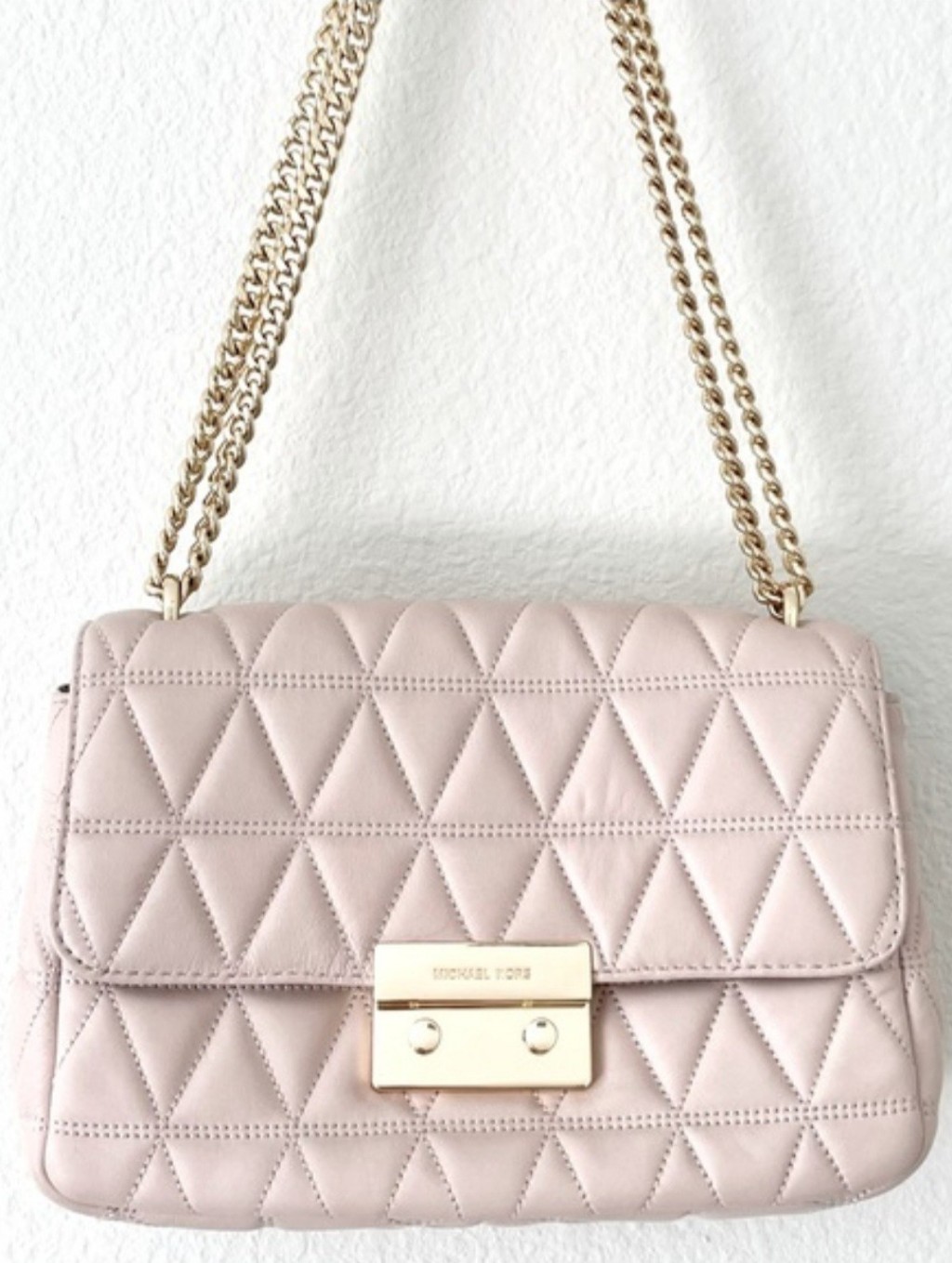 Michael Kors Sloan - Quilted Leather - Chain Shoulder Bag - Blush/Soft Pink